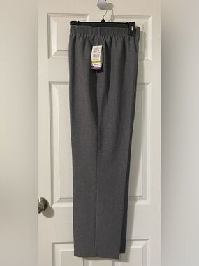 🌸 NEW Alia Grey Elastic-Waist classic Fit Straight leg  Dress Pants Size 14